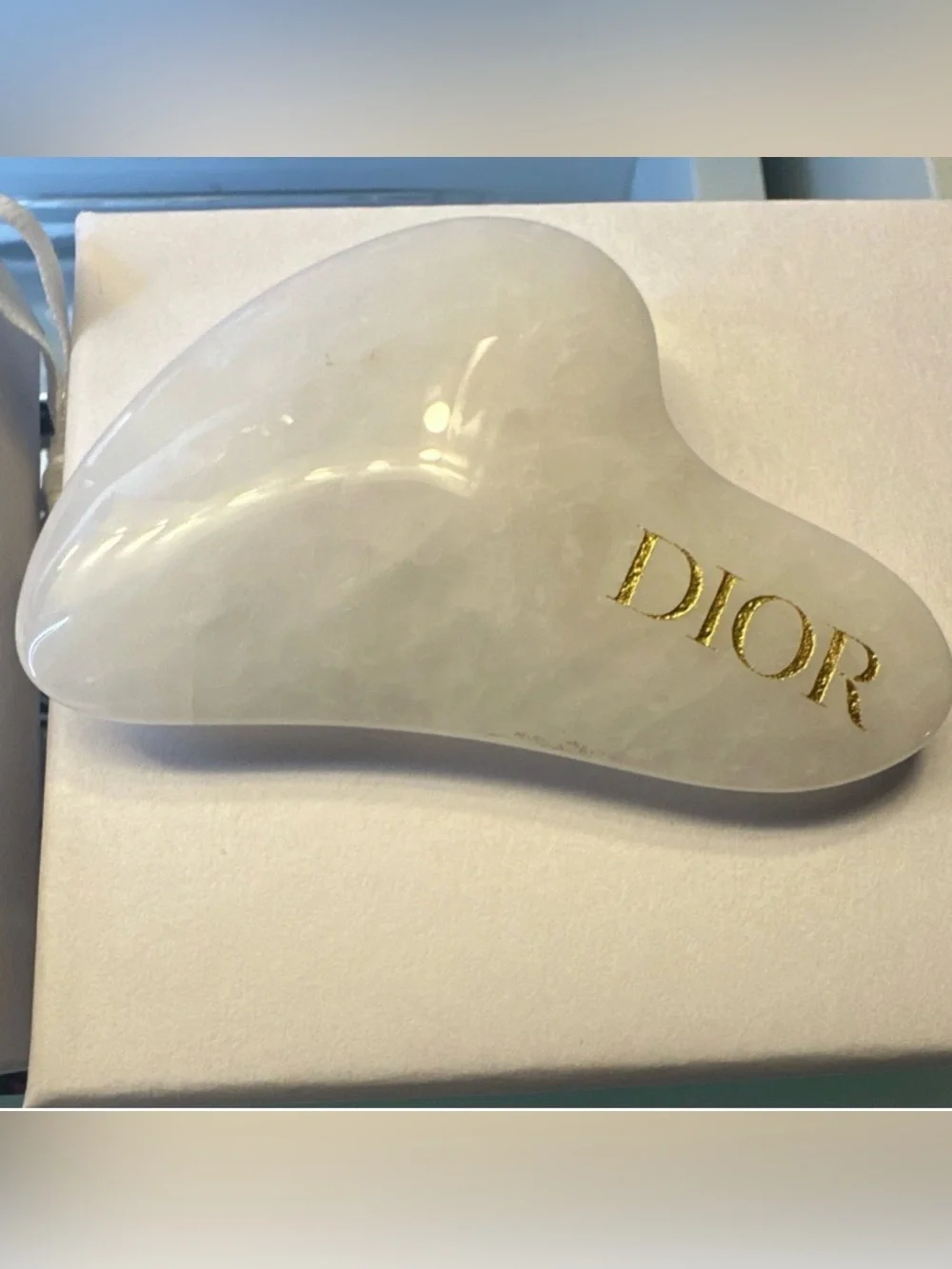 Exclusive Dior White Stone Face (Gua Sha)Massage Tool with Pouch & Box 🤩🤍
